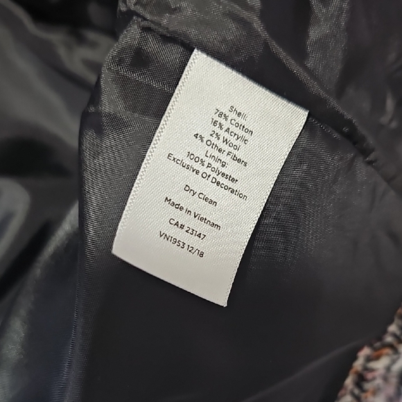 Talbots Black and White Tweed 3/4 Sleeve Blazer Sz. 12 - Picture 7 of 8